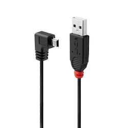 Lindy 0.5m USB-A 2.0 to Mini-B 90-Degree Cable