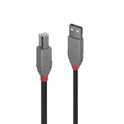 Lindy 0.2m USB-A 2.0 to USB-B Cable - Anthra Line