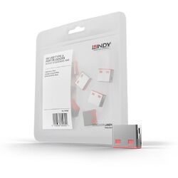 Lindy USB-A Port Blocker (no key) - 10 Pack - Pink