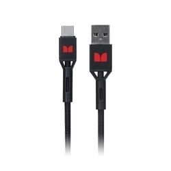 Monster USB-C to USB-A Braided Cable - Black 1.2m