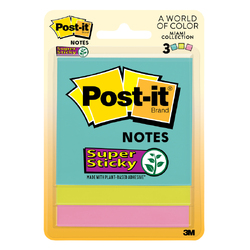 Post-It Super Sticky Notes Miami 76 x 76mm 3-Pack - Box of 6