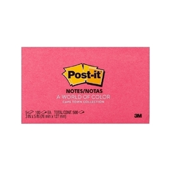 Post-It Notes Assorted Colours 76 x 127mm 5-Pack