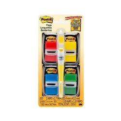 Post-It Flags Red Yellow Green Blue 25 x 43mm Value-Pack &amp; Pen