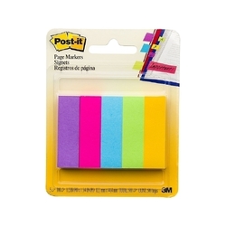 Post-It Page Markers Assorted Colours 13 x 45mm 5-Pack - Box of 6