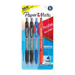 Paper Mate Profile Ballpoint Pen 1.0mm Retractable Assorted 4-Pack - Box of 6 (24 Pens)