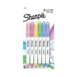 Sharpie S-Note Markers Pastel 6-Pack - Box of 6 (36 Total)