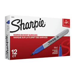 Sharpie Permanent Marker Fine Point Blue - Box of 12