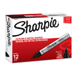 Sharpie Metal Permanent Marker Bullet Tip Black - Box of 12
