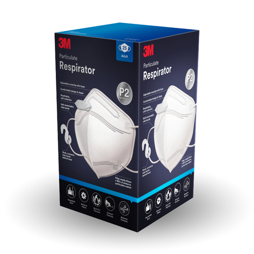 3M P2 Disposable Particulate Respirator 25-Pack