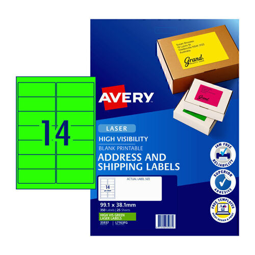 AV Laser Label Green - Pack of 25
