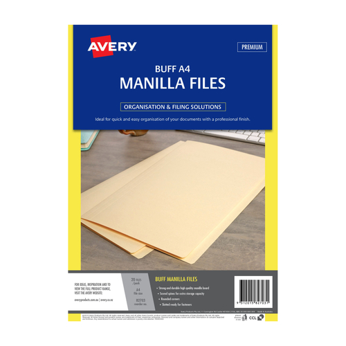 AV Manilla Folder Buff A4 - Pack of 20