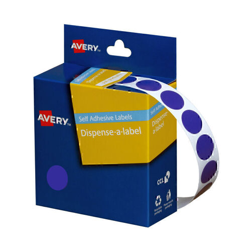 Avery Dispenser Dot Roll Blue 14mm - Roll of 1050