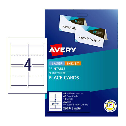 Avery Label Folded Placecard 85x50 (4 Up) - Pack of 10