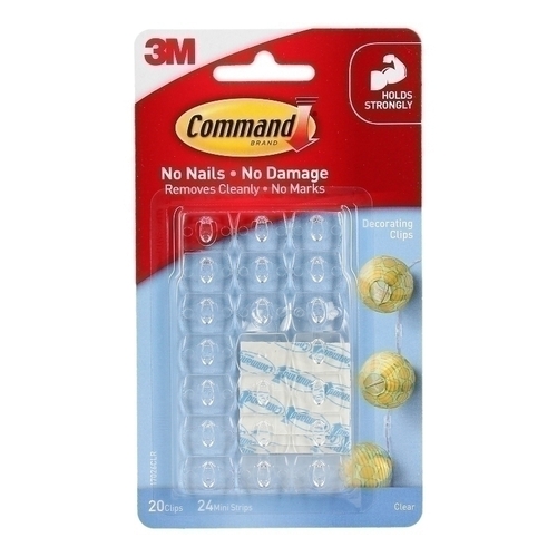 Command Decorating Clips Clear 20-Pack - Box of 6