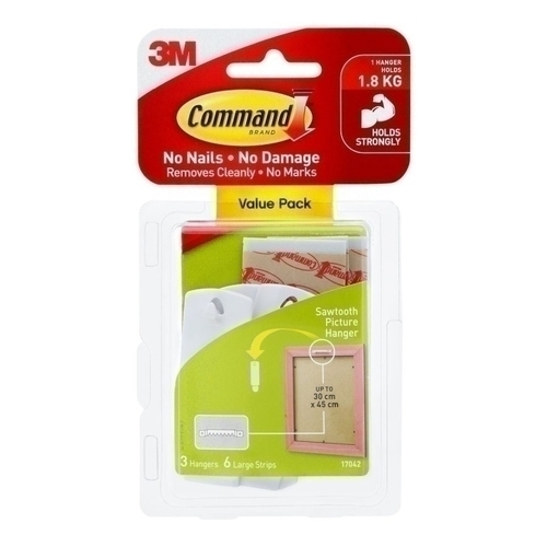 Command Sawtooth Picture Hanger Value 3-Pack - Box of 4