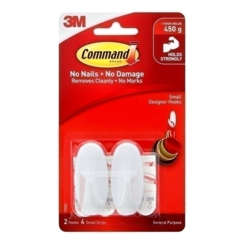 Command 17082 Small Designer Hooks 2-Pack - Box of 6