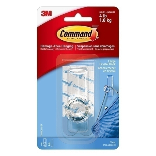 Command Clear Large Crystal Hook - Box of 4