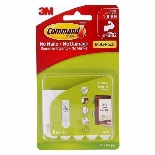 Command 17205 Small Picture Hanging Strips Value 8-Pack - Box of 4