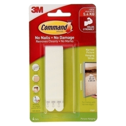 Command Narrow Picture Hanging Strips 4-Pack - Box of 6
