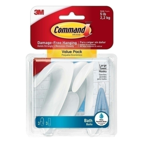 Command Large Towel Hooks Value 3-Pack - Box of 6