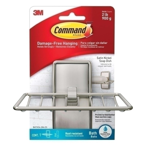 Command Satin Nickel Soap Dish - Box of 2