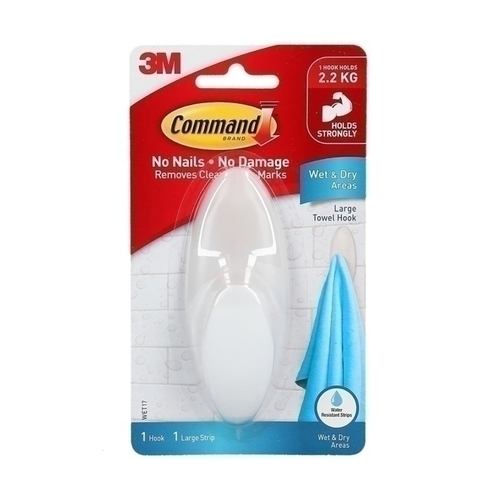 Command Large Wet Area Towel Hook - Box of 4