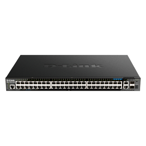 D-Link 52-Port Gigabit Smart Managed Stackable PoE+ Layer 3 Switch with 4 10Gb Ports
