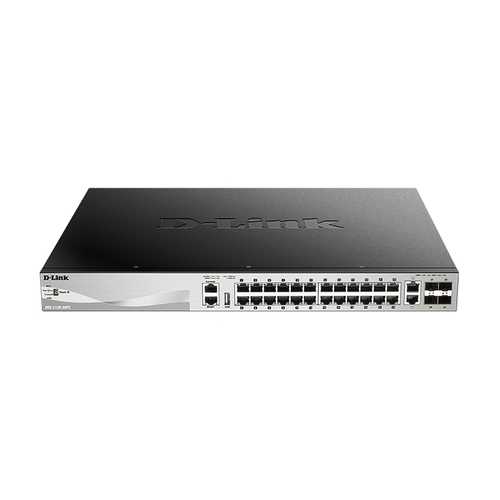 D-Link 30 port Stackable Gigabit PoE Layer 3+ Switch with 6 10GbE ports