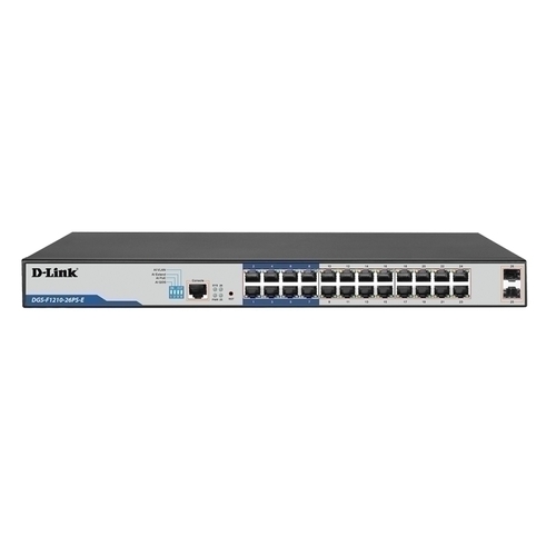 D-Link 26-Port Gigabit Smart Managed PoE+ Switch with 24 PoE+ Ports (8 Long Reach) + 2 SFP Ports
