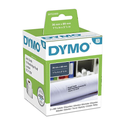 Dymo Address Labels 36mmx89mm - White 2 rolls