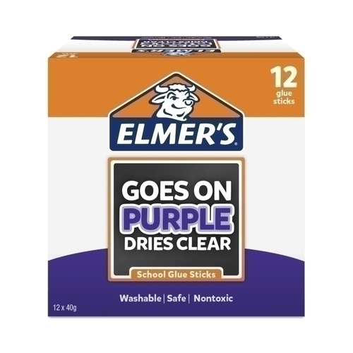 Elmers Purple Disappearing Glue Stick - Box of 12