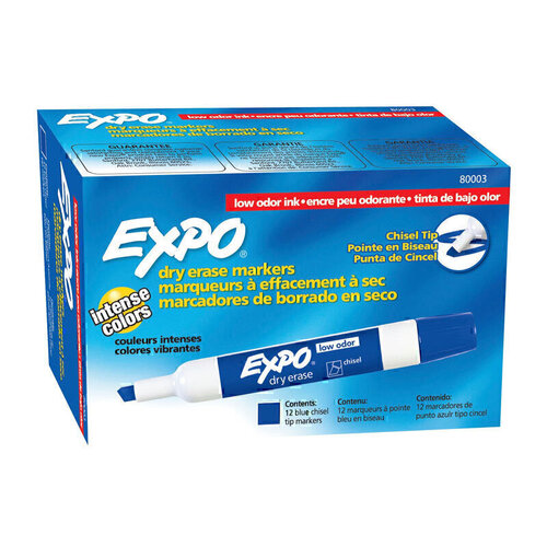 Expo Whiteboard Marker Chisel Tip Blue - Box of 12