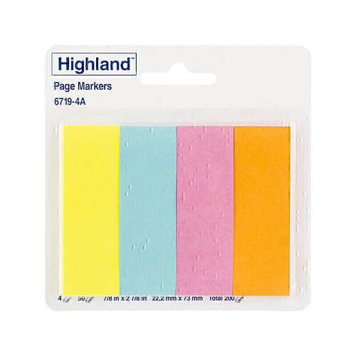 Highland Coloured Page Markers - 200 Pack
