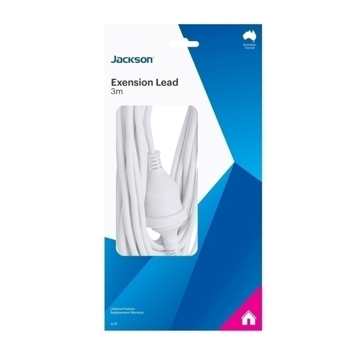 Jackson 3 Metre Extension Lead - White