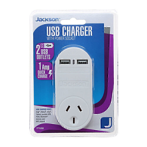 Jackson 1 AC + 2 USB Charger