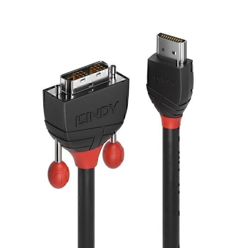 Lindy 0.5m HDMI to DVI-D Cable - Black Line