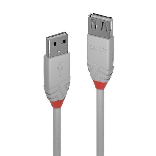 Lindy 1m USB-A 2.0 Extension Cable - Anthra Line Grey 