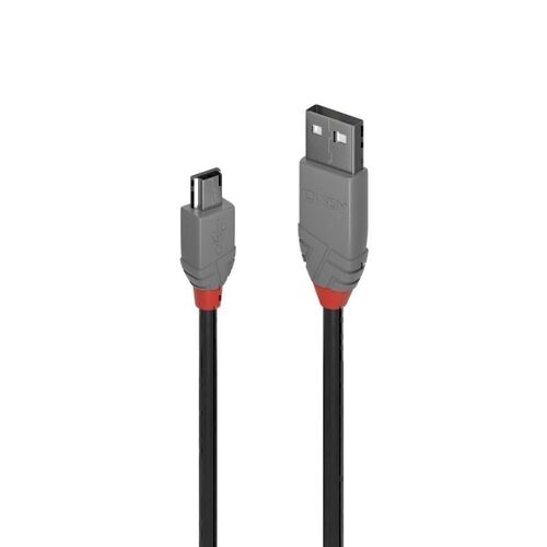 Lindy 0.2m USB-A 2.0 to Mini-B Cable - Anthra Line