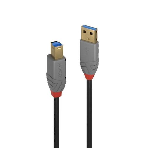 Lindy 0.5m USB-A 3.0 to USB-B Cable - Anthra Line