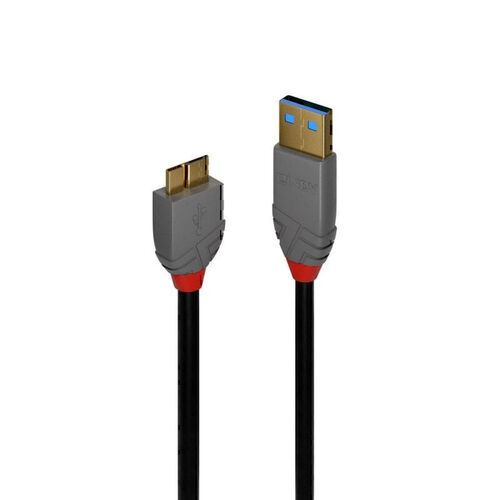 Lindy 2m USB-A 3.0 to Micro-B Cable - Anthra Line
