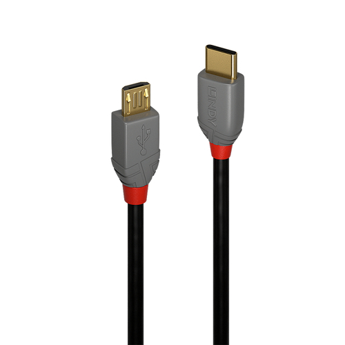 Lindy 0.5m USB-C 2.0 to Micro-B Cable - Anthra Line