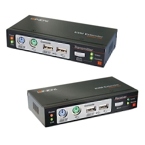 Lindy 300m CAT5/6 KVM Extender Combo - USB-A &amp; VGA