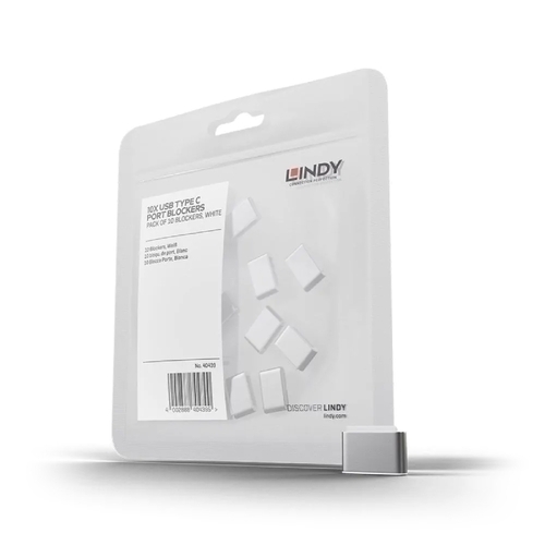 Lindy USB-C Port Blockers - 10 Pack (White)