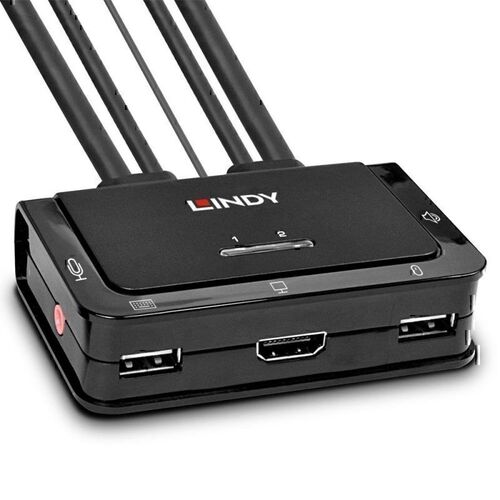 Lindy 2 Port HDMI 2.0 - USB-A 2.0 & Audio KVM Switch