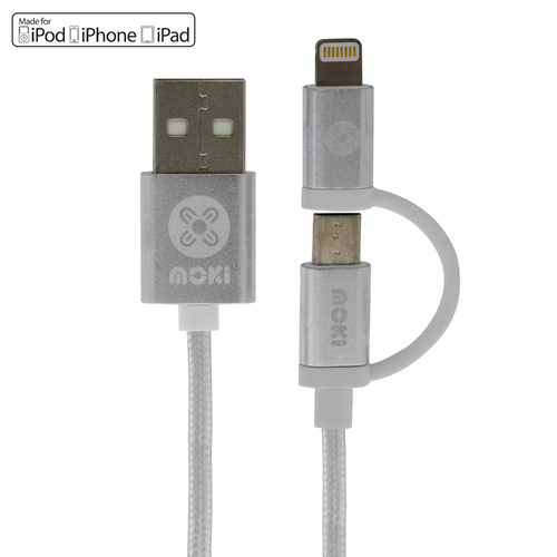 Moki 2 in 1 Cable Lightning + MicroUSB SynCharge