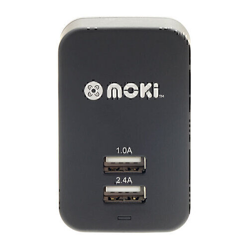 Moki Dual USB Wall Charger Blk