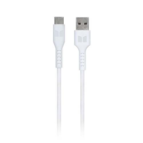 Monster USB-C to USB-A Thermo Plastic Elastometer Cable - White 1.2m