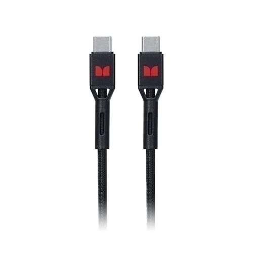 Monster USB-C to USB-C Braided Cable - Black 1.2m