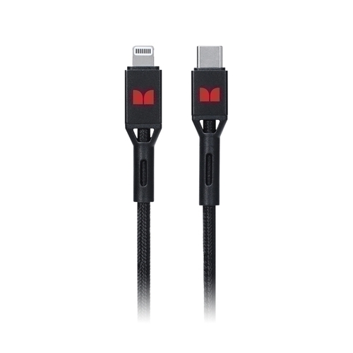 Monster Lightning to USB-C Braided Cable - Black 1.2m