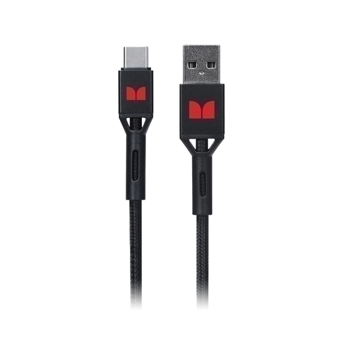 Monster USB-C to USB-A Braided Cable - Black 2m